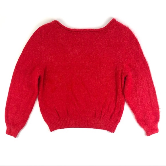 Victoria’s Secret Red Fuzzy Slouchy Sweater - Picture 5 of 9